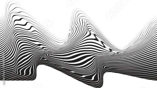 Design elements . Abstract Vector Striped Geometric Background, parallel horizontal hand drawn wavy lines pattern .
