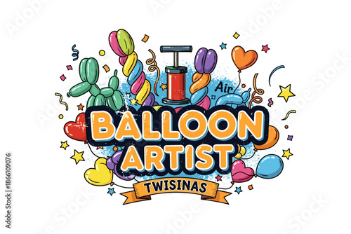 Colorful balloon art with pump: festive fun and creativity