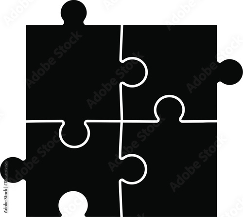 jigsaw puzzle piece, 
Puzzle Pieces Vector Icon Representing Teamwork Strategy Collaboration and Business Problem Solving Solutions for Corporate Partnership Success and Creative Integration Design