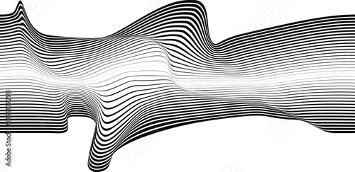 Design elements . Abstract Vector Striped Geometric Background, parallel horizontal hand drawn wavy lines pattern .
