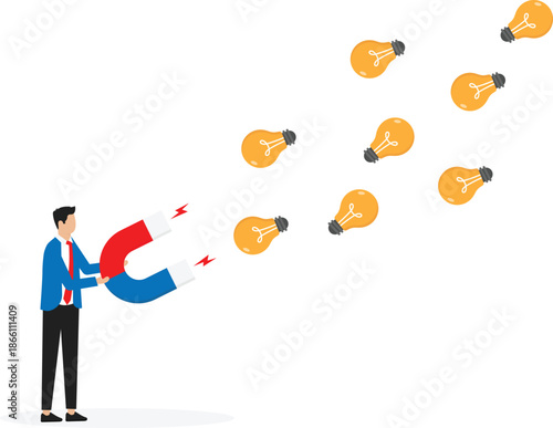 Imagination to create new ideas, creativity or innovation for new business concept
