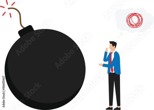 Anxiety and stressed or anger emotion, mental problem or depression, exhaustion or overworked concept

