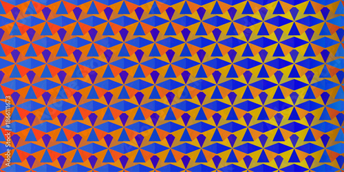 Abstract Geometric Fish And Triangle Seamless Pattern2.eps