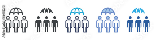 Family Insurance icon set multiple style collection