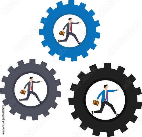 Team or organization and office role or job position or skills to drive company, teamwork or collaboration for success, team effort and  performance concept

