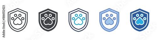 Pet Care icon set multiple style collection