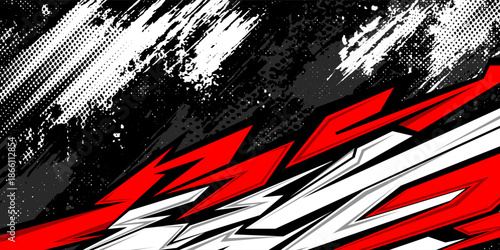 Car decal design vector. Graphic abstract stripe racing background kit designs for wrap vehicle, race car, rally, adventure and livery