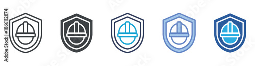 Safety icon set multiple style collection