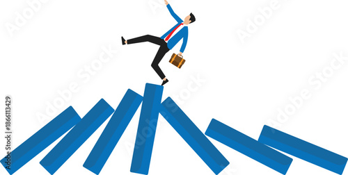 Economic recession from high inflation, stock market crash, crisis or depression concept
