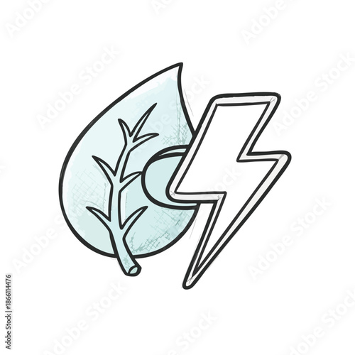 A hand-drawn illustration symbolizes the powerful connection between nature and sustainable energy solutions.