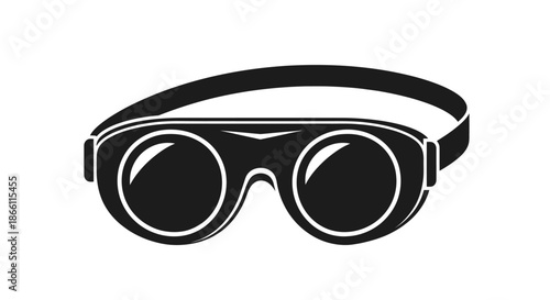 Black protective goggles with a strap for eye safety.