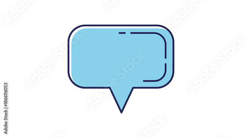 Modern blue speech bubble for communication and dialogue