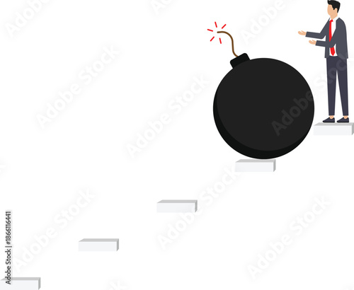 Anxiety, stressed or anger emotion, mental problem or depression, exhaustion or overworked concept
