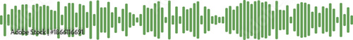 Green sound waves representing audio frequency analysis