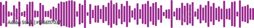 Visual representation of sound waves in a purple spectrum