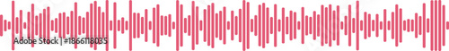 Continuous audio waveform representation in red