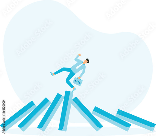 Economic recession from high inflation, stock market crash, crisis or depression concept
