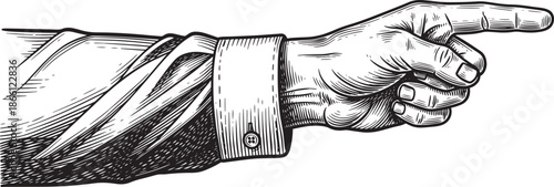 hand pointing finger in illustration style