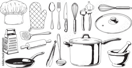 kitchen utensils and tools for cooking and baking