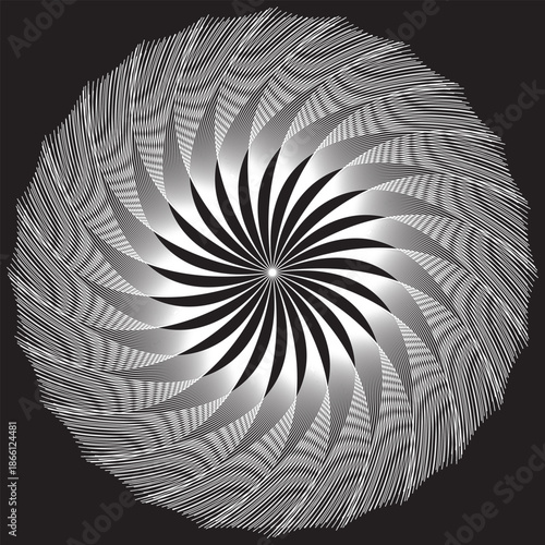 Abstract Black and White  Circle background design