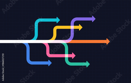 Abstract arrow direction. Business investment to success. financial data graph strategy. Technology background. High speed.