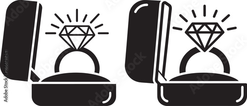 Diamond ring silhouette jewelry gift love and romance