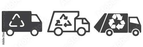 Recycling Truck Icon Set