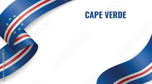 Cape Verde Flag Ribbon Celebration Banner Design