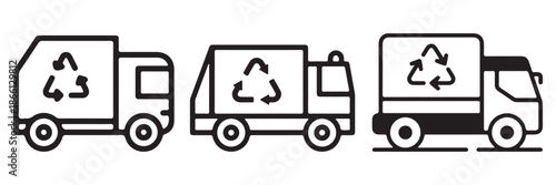 Recycling Truck Icon Set