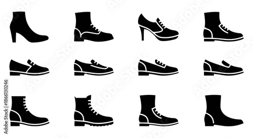 Collection of shoe silhouettes Vector