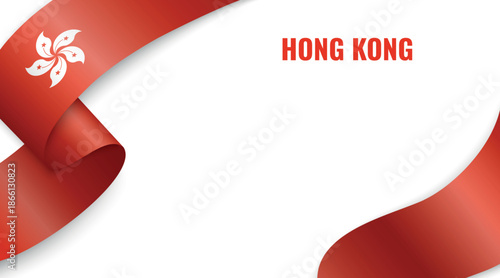 Hong Kong Flag Ribbon Celebration Banner Design