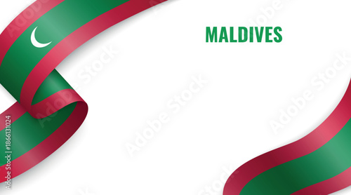 Maldives Flag Ribbon Celebration Banner Design