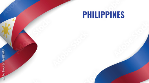 Philippines Flag Ribbon Celebration Banner Design