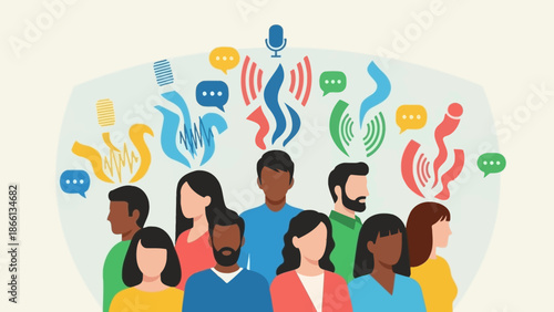 Diverse Group of People Communicating Together.