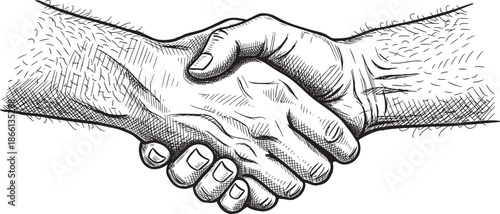 Two hands shaking in a firm grip