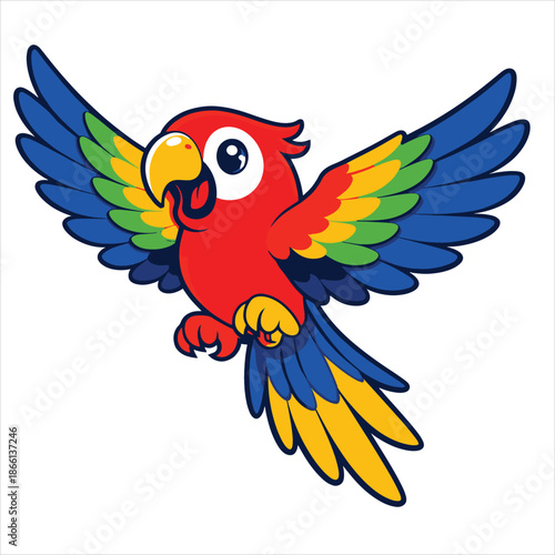 vector illustration of a parrot