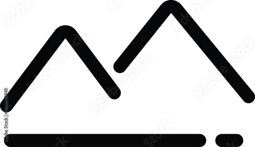 Simple mountain peaks on flat ground