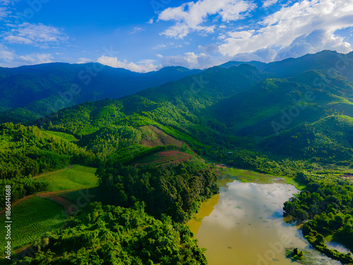 A muddy river during the rainy season. The Kai River in Nha Trang, Vietnam. During the rainy season, the river is replenished with water from the mountains and turns dirty due to the muddy bottom. 