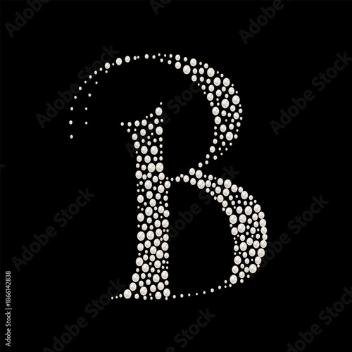 Capital Letters of English alphabet romantic with pearls