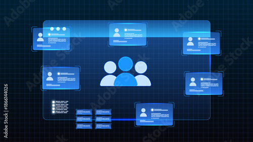 Human resource management system with digital employee data network and business team collaboration interface.