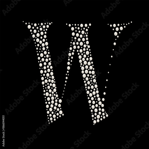 Capital Letters of English alphabet romantic with pearls