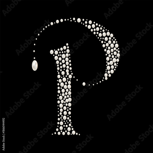 Capital Letters P of English alphabet. luxury and elegant font glamour french style