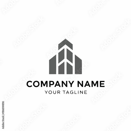 Modern minimalist building logo design for a company.