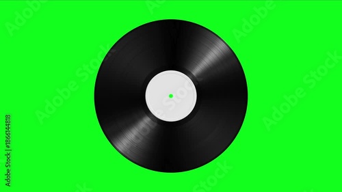Shiny Vinyl Record Spinning Green Screen Animation Loop