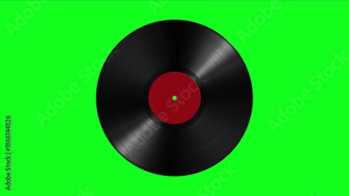 Vinyl Record Spinning Animation Green Screen Loop