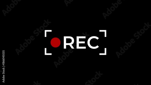 REC Recording Interface Overlay Animation Loop Black Background
