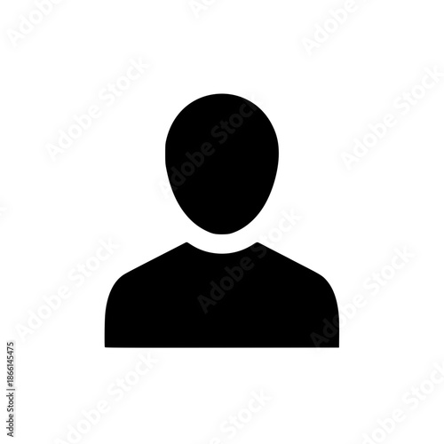 Simple black user icon on white background vector illustration