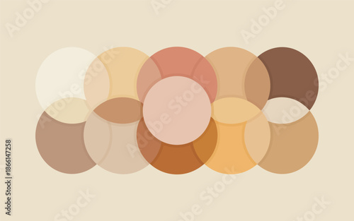 A collection of various skin tone color palette illustrations displayed on a neutral background