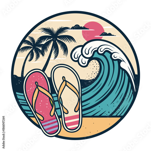 Spring Break Beach Travel Vintage Ill