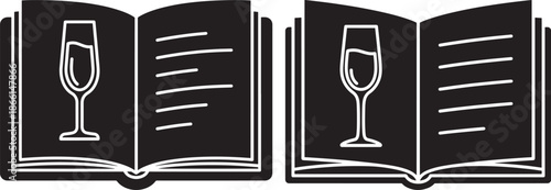 Silhouette of recipe book for making beverages